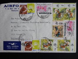 Melaka Malaysia Brief von 1978 in die Schweiz