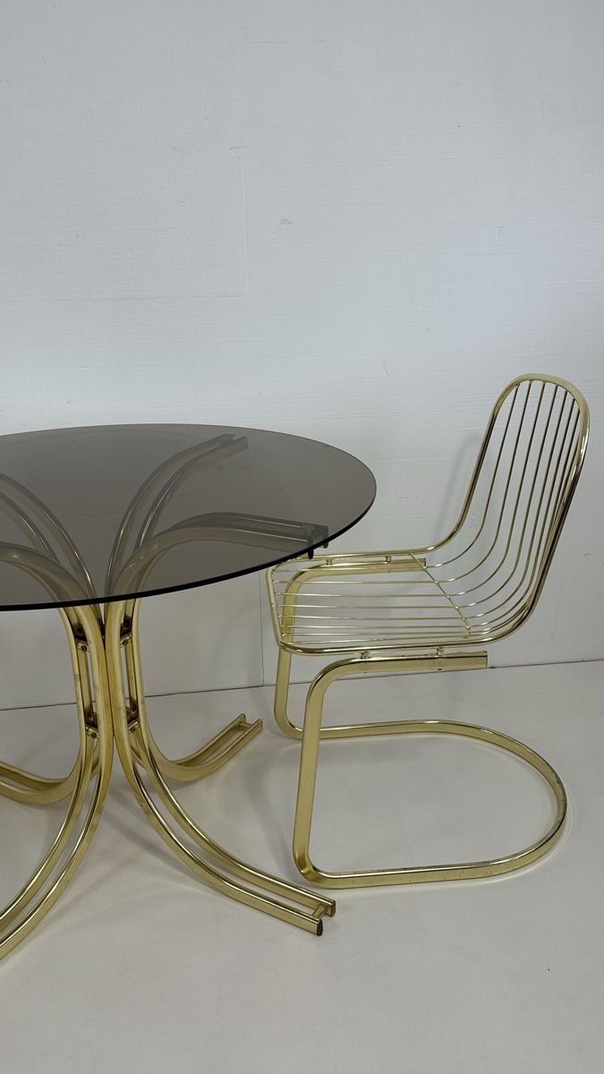 Set di tavolo e panche: Set chaise et table gastone Rinaldi  – Usato da Servion venduto da marion13or 3
