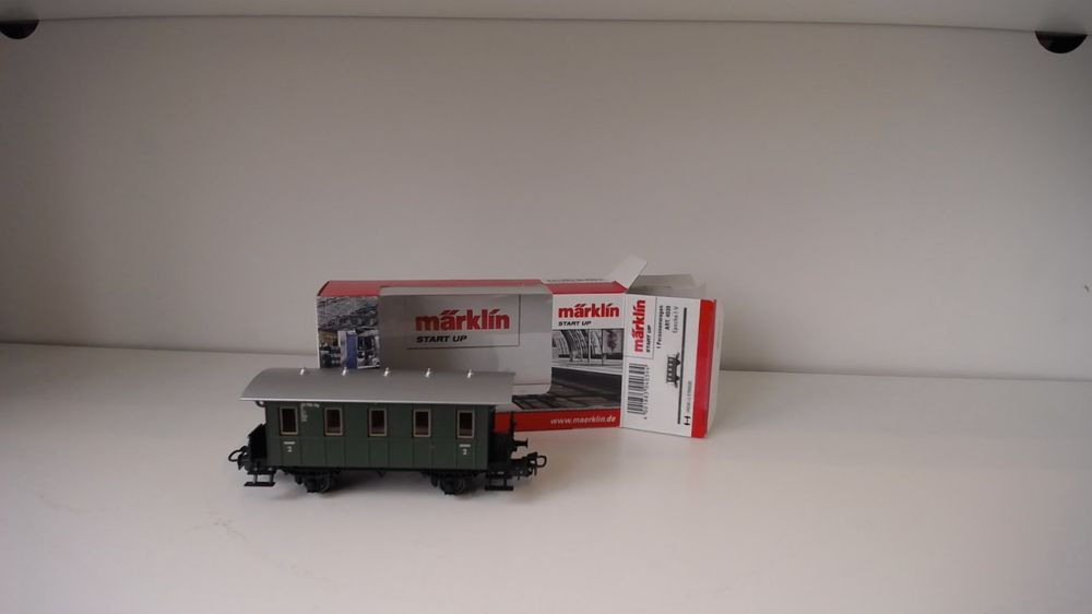 Wagon Voyageurs Märklin HO - 2ème Classe Avec Fourgon Bagages, DB Ancien, Vert