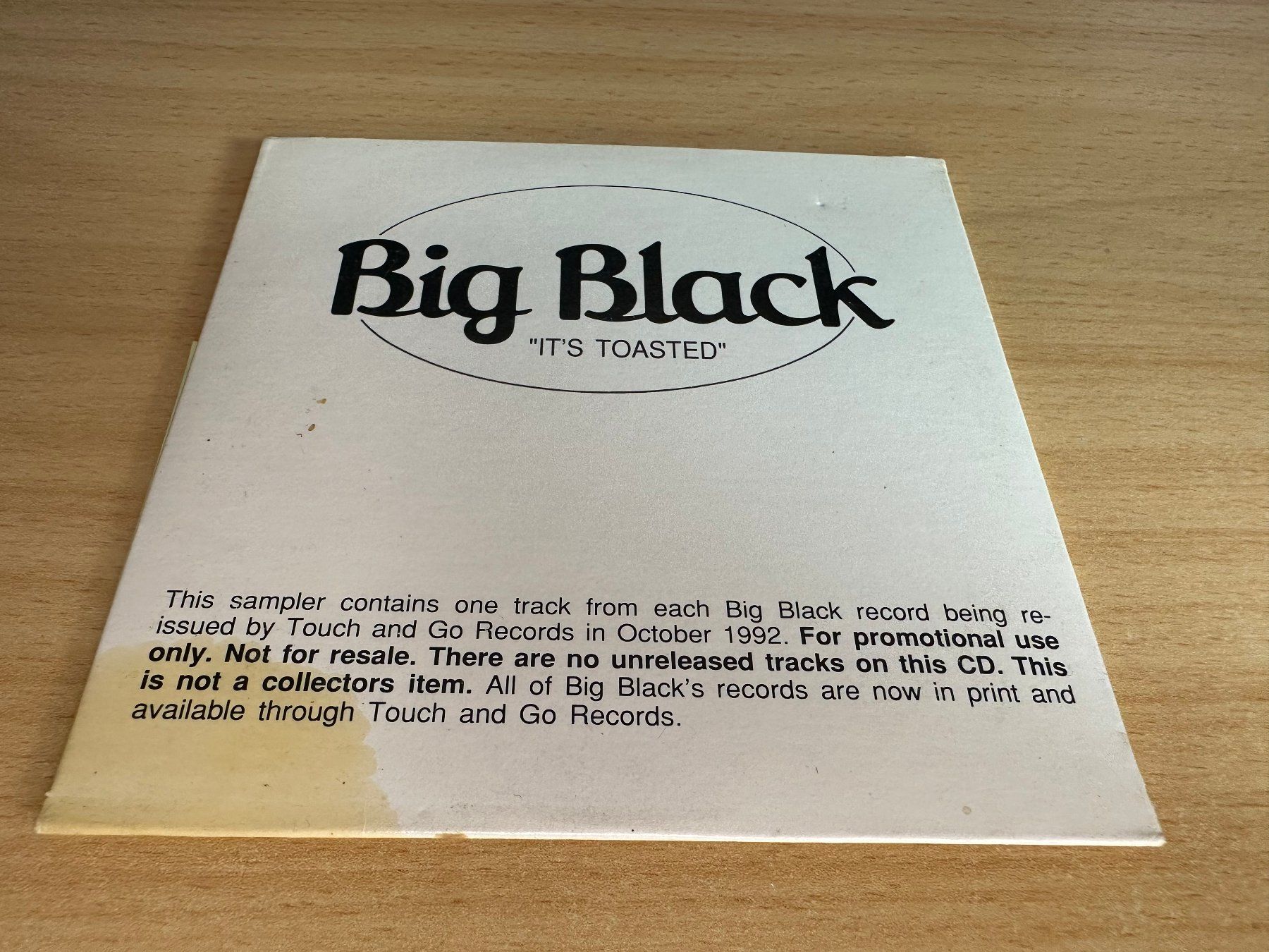 CDs: Big Black – It's Toasted - Promo CD – Gebraucht aus Rikon im Tösstal von Alpenmutz