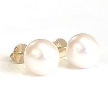 Akoya-Perlohrstecker, weiss, 750 Gelbgold, 8-8.5 mm, 550 CHF