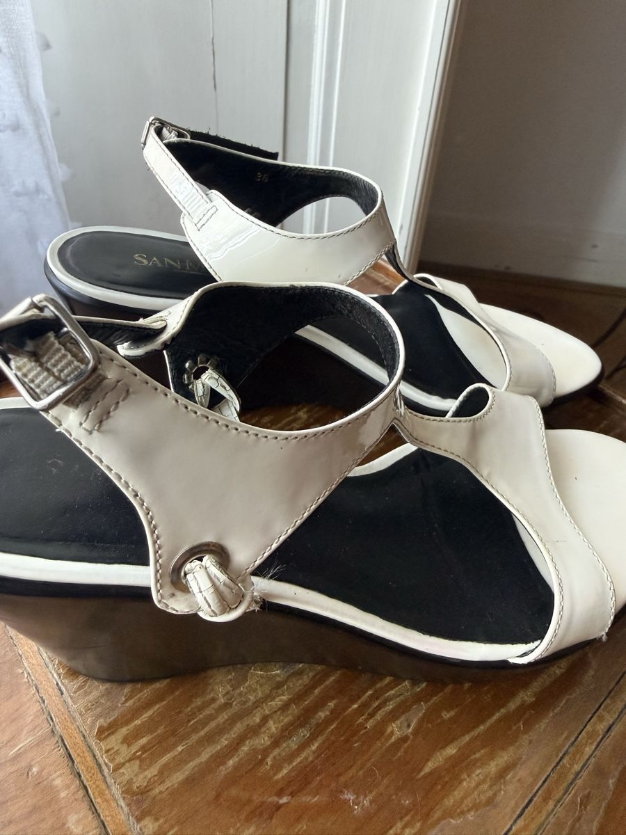 Scarpe da donna: Compensée blanc et noire  – Usato da Genève venduto da val_7zbb 1
