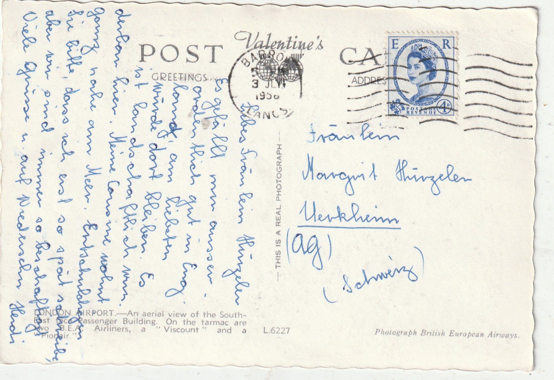 Cartoline postali: London Flughafen – Usato da Lumbrein venduto da made02 1