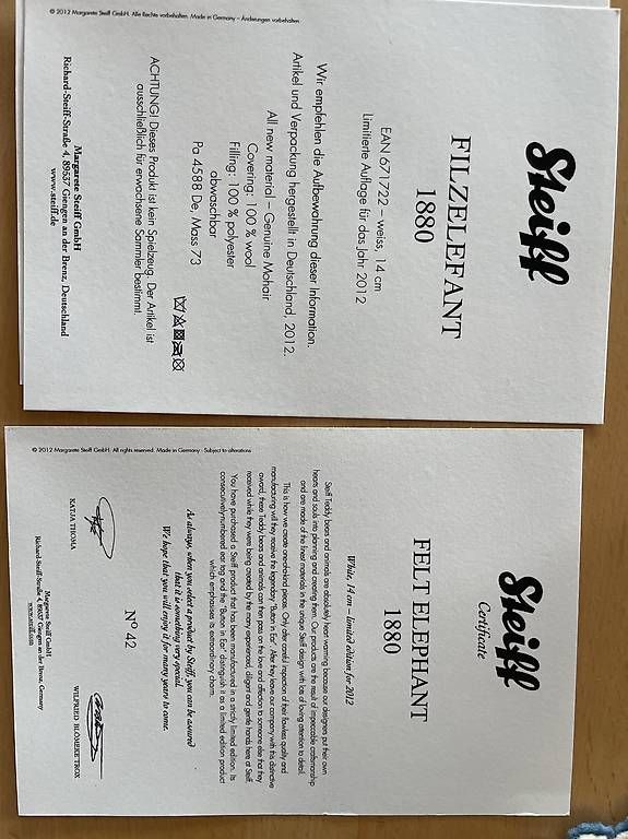Giocattoli: Steiff Filzelefant – Usato da Flims Dorf venduto da sga_8myb 2