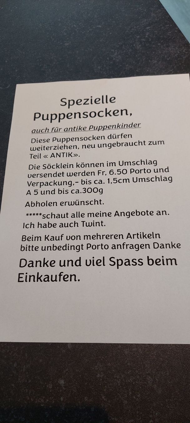 Puppen: 2paar neue Puppensocken – Neu (gemäss Beschreibung) aus Muri AG von nindo1 1