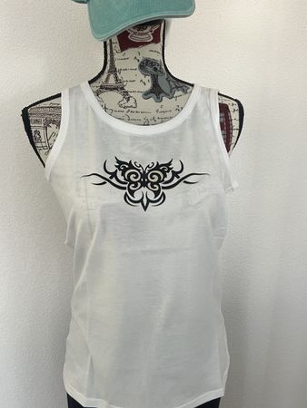 7Stk.weisse Tops mit Schmetterling und Mond Print