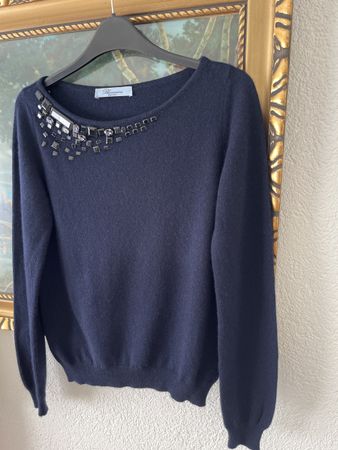 Blumarine Kaschmirpullover Itali Gereinigt Gr S mit Schmucks