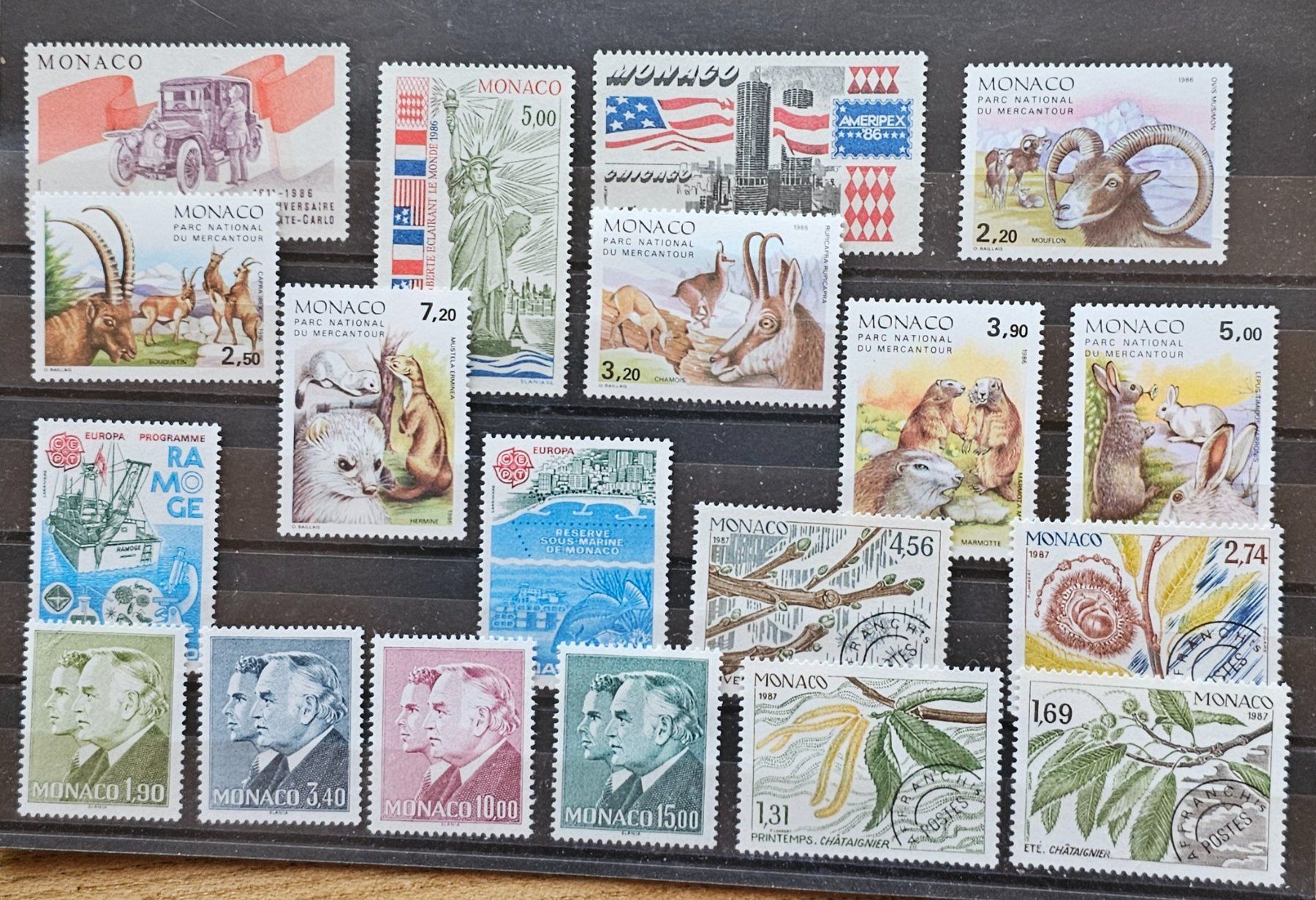 Tutti i francobolli: MONACO timbres neufs ** 1986, 87 – Nuovo (secondo la descrizione) da Les Valettes venduto da Nuba1