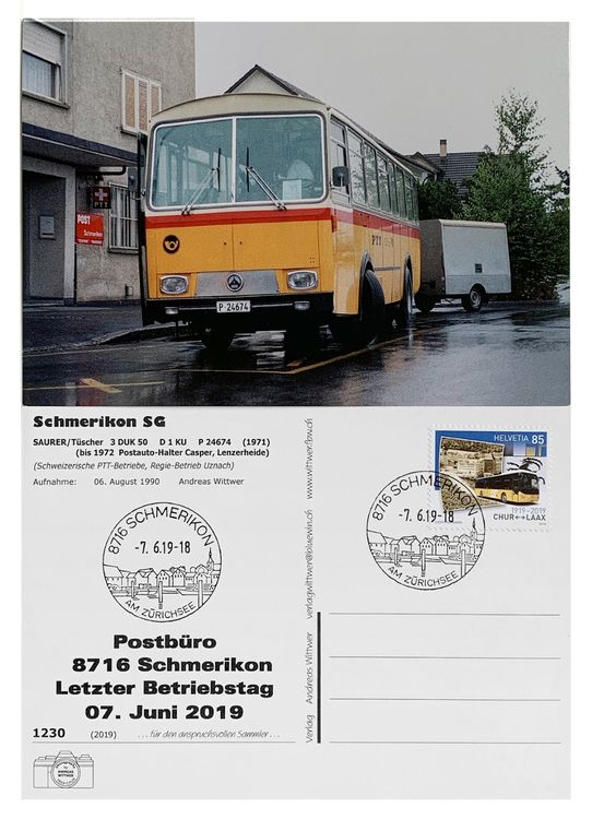 Schmerikon See-Gaster St.Gallen Post PTT Postauto Saurer DUK (Neu ...