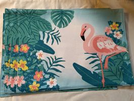 4 Tropical Flamingo Placemats Summer