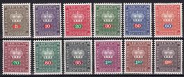 Liechtenstein Serie D48 - D59 ** Dienstmarken 1968/1969