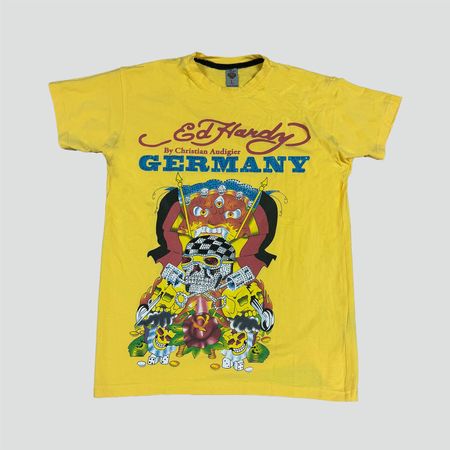 Vintage Ed Hardy Germany rhinestones t shirt streetwear y2k