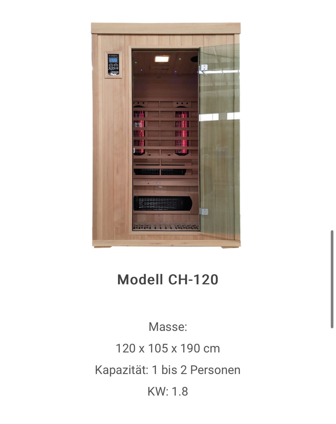 Sauna & Zubehör: Neuwertige Infrarot Sauna WST – Gebraucht aus Dietikon von cheerbby 6