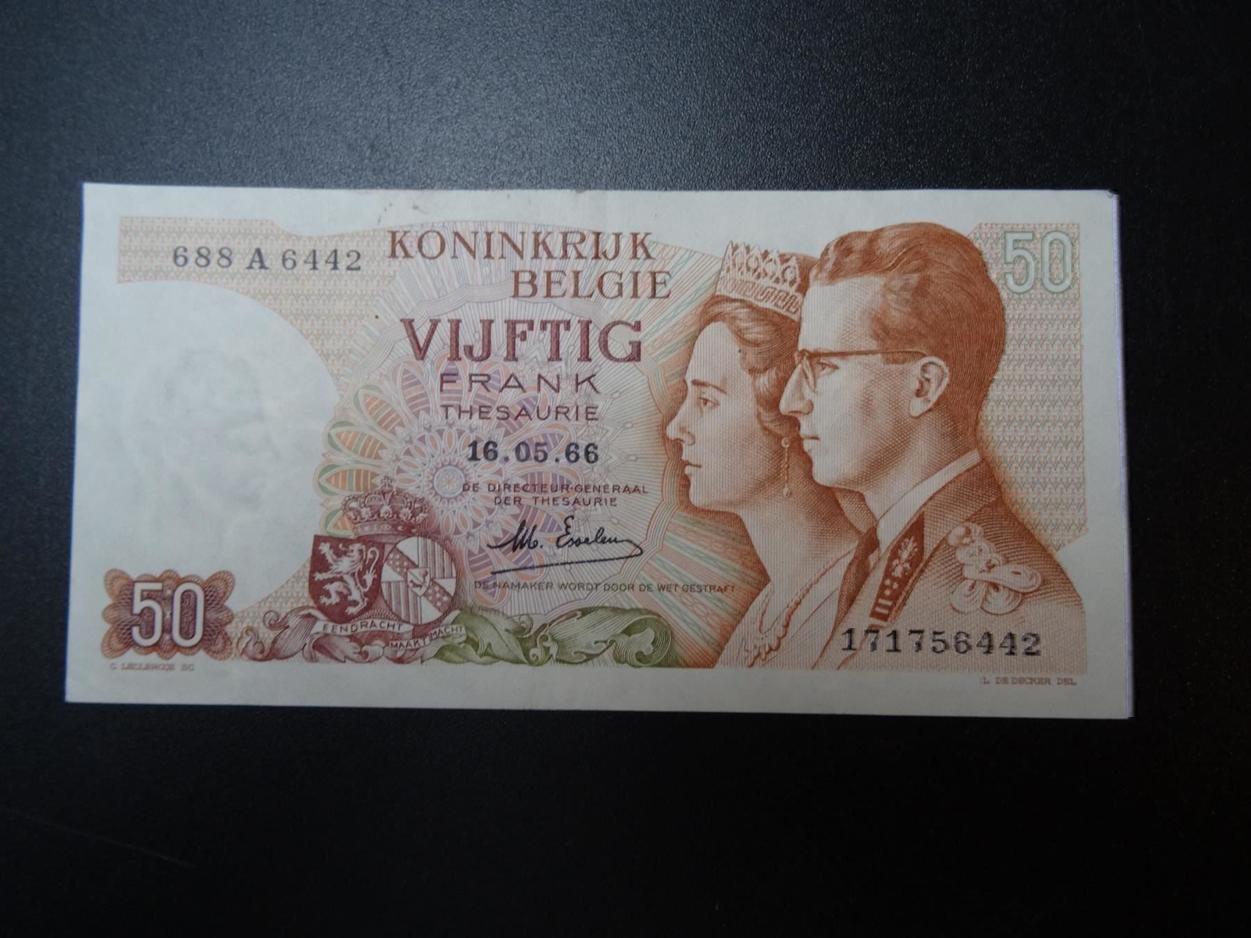 Banconote: 50 belgische Francs Note 1966 – Usato da Lupfig venduto da Jolly63