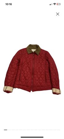Thomas Burberry Jacke Rot Cord Kragen Herbst Top Zustand! (5