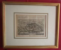 Zug Zuog Kupferstich 1770 Hand über Eck vergoldet TOP