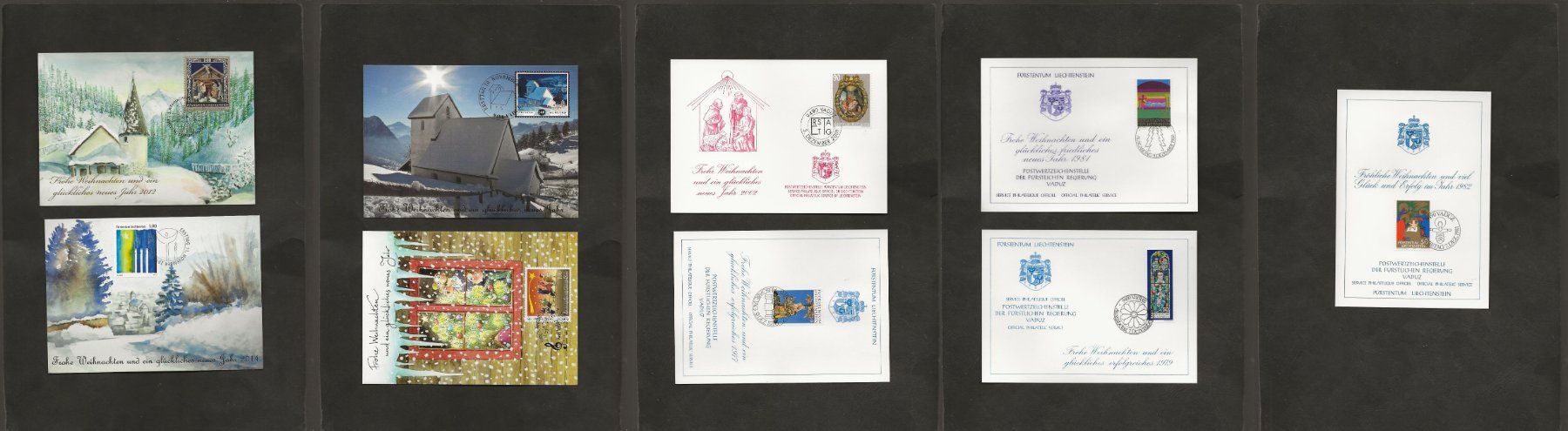 Tutti i francobolli: 9 Neujahrskarten von Liechtenstein – Usato da Au ZH venduto da xelagreb01