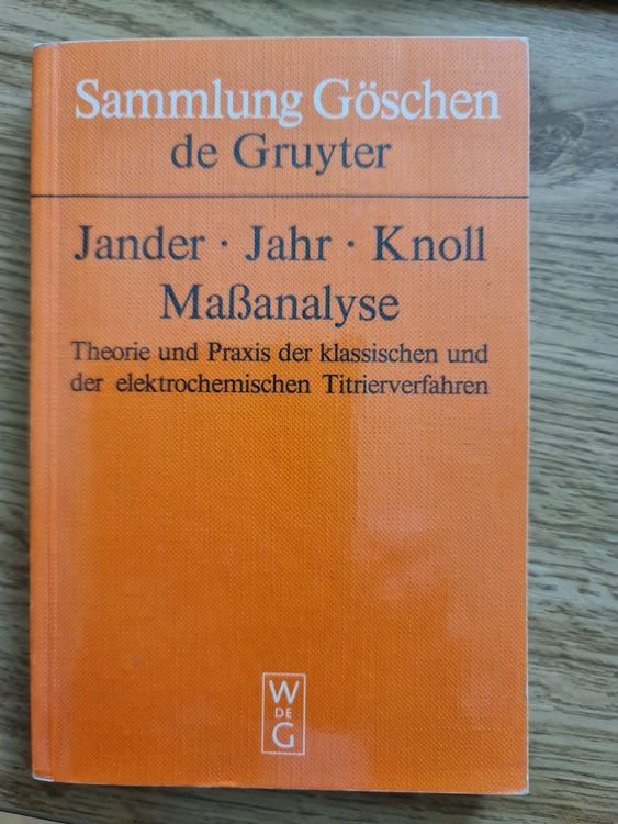 Livres: Massanalyse  - Theorie und Praxis der Titrierverfahren – D'occasion à Sempach Station par Semion