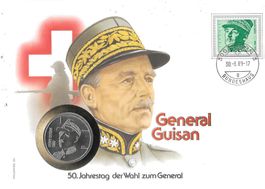 Numisbrief 1989 5 Fr. General Guisan
