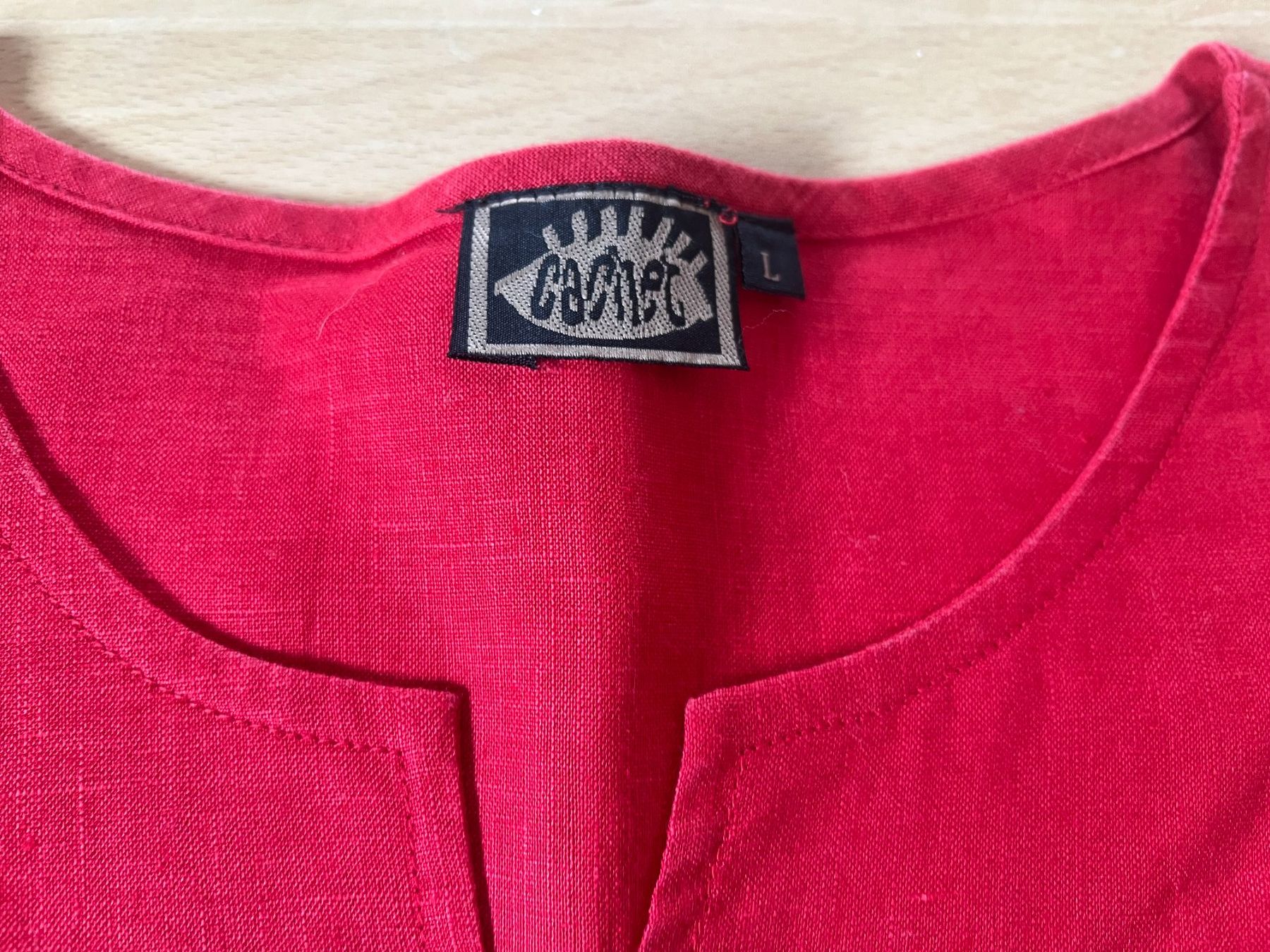 Camicette: Cachet Damen Bluse, 100% Leinen, Gr. L, rot – Usato da Worb venduto da farben20zauber 2