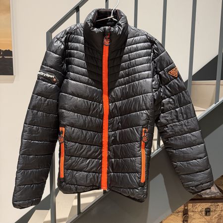 Eco Superdry Black Puffer Jacket