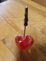 Herzen-Karteikartenhalter aus Plexi Glas mit Krokodilklemme