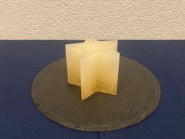 Sternen-Kerze, ca. 9x9x8 cm, gold metallic, 260g