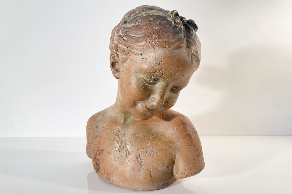 Skulpturen & Statuen: Skulptur Büste eines Mädchens - la rieuse - Terrakotta – Gebraucht aus Ballwil von ClassicGallery