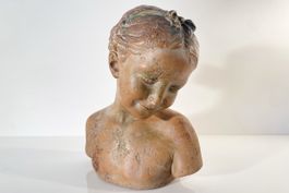 Skulptur Büste eines Mädchens - la rieuse - Terrakotta