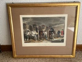 Druck The Hunting Stud J.F. Herring 1875 gerahmt
