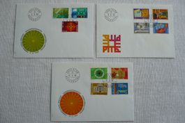 1980 3 FDC Sondermarken I - III SBK 636-639, 642-648