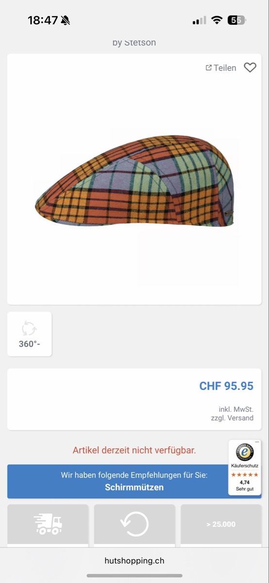 Stetson Chapeaux, bonnets & casquettes: Stetson Flatcap - Orginalpreis 95.95.- – Neuf avec emballage d'origine à Zürich par luxuryoutlet1 6
