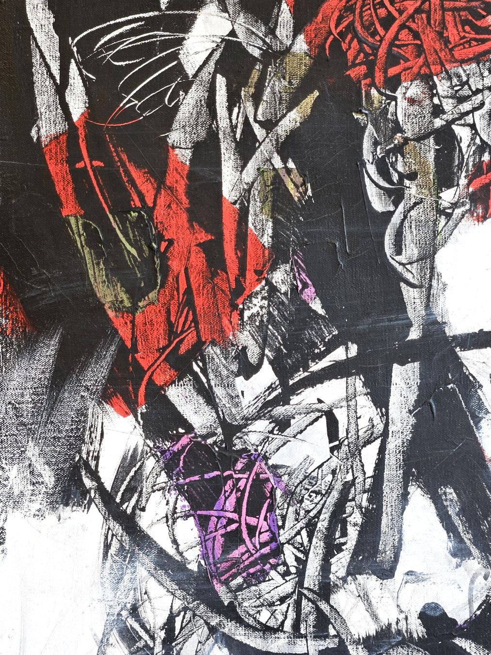 Gemälde: Romul Nutiu, "Compozitie", Acryl auf Leinwand, 1990 – Gebraucht aus Riazzino von d3s_8fgj 2