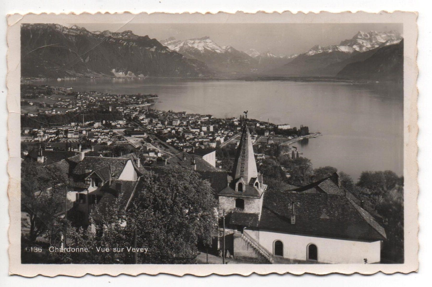 Cartoline postali: CHARDONNE Vue sur Vevey – Usato da Jona venduto da philajona