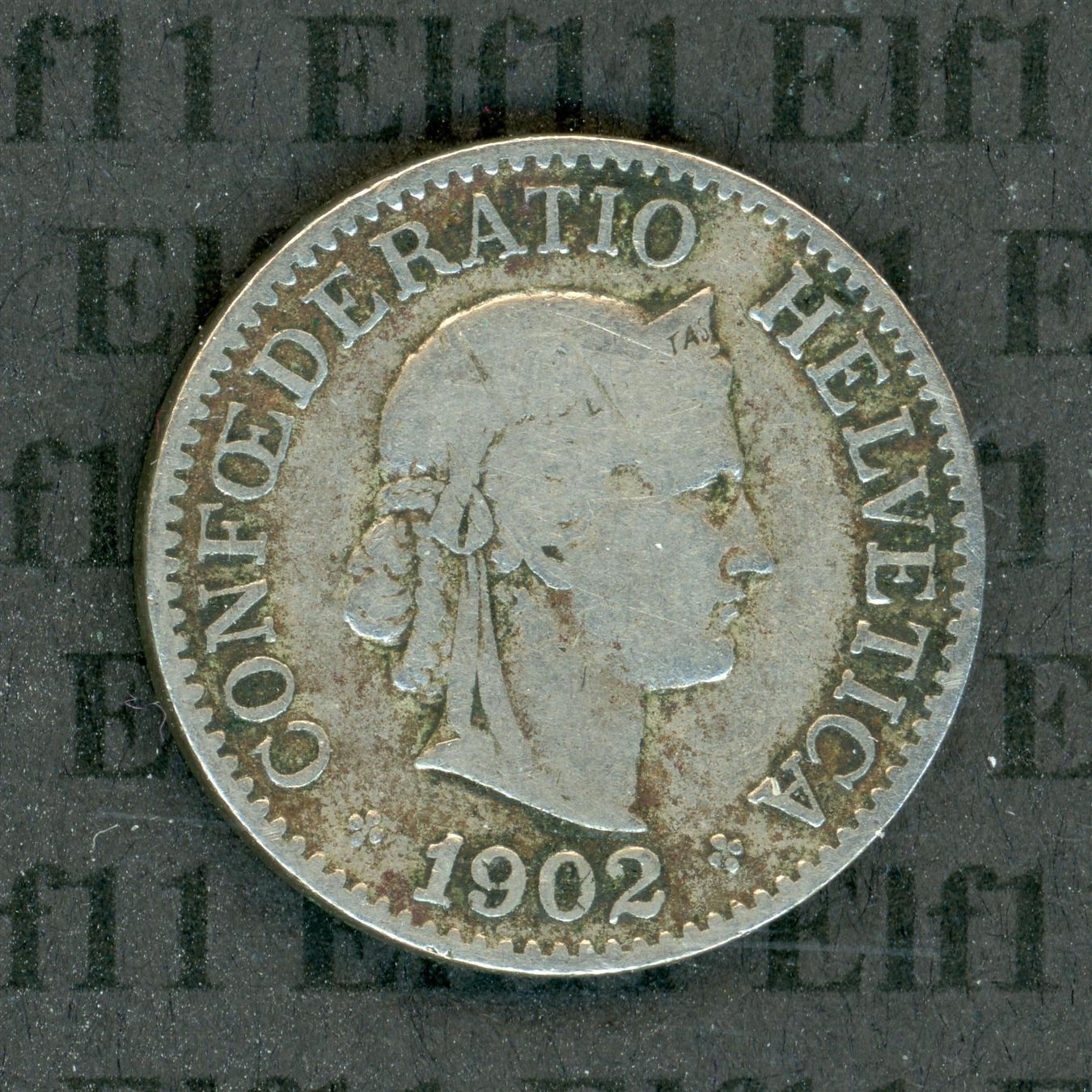 Tutti le monete: CHF___0.10 1902 s+ 10 Rappen – Usato da Widnau venduto da Elf11