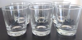 6 Dema Stamperli Schnapsglaeser mit Wappen, 4cl, Top!