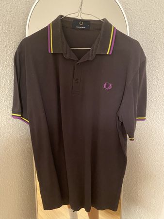 Fred Perry Polo Shirt Grau/Lila Grösse M - Top Zustand!