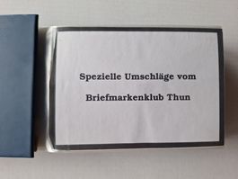Spezielle Briefumschläge vom Briefmarkenclub Thun! ca 80 St.