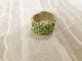 Handgemachte Perlen Ring  aus swarovski perlen gr 52/53