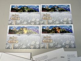 4 FDC Crypto Stamp CHLI, Serie ET orange, gelb, blau, grün