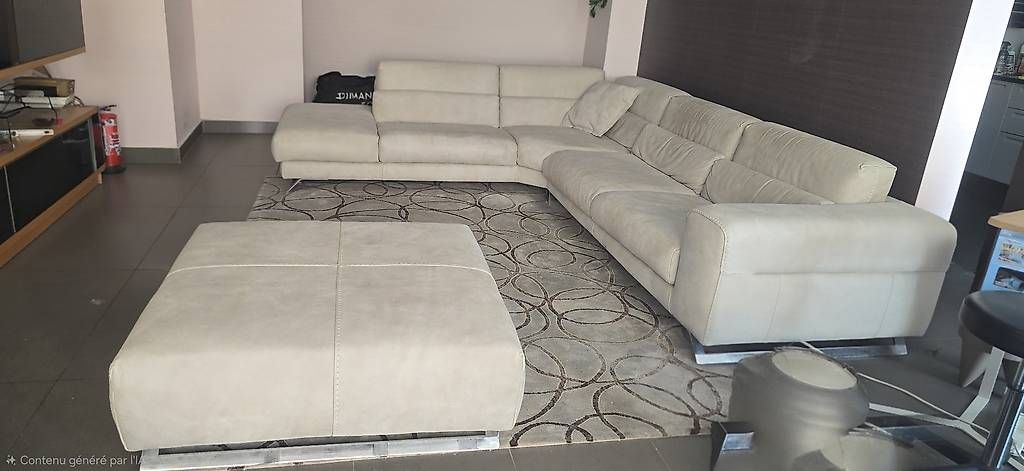 Sofas: URGENT Canapé d'angle en cuir beige – Gebraucht aus Châtelaine von Osoleil 2