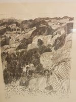 Lithographie "Emmental" s/w, gerahmt, Nr 65/50, Handsigniert