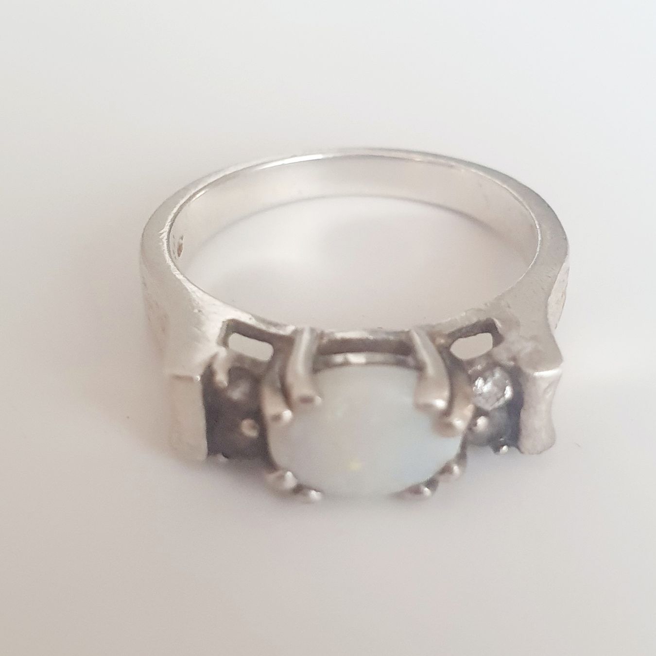 Anelli: Vintage-Opal-Ring silber Ring 925 Gr.17,3 mm – Usato da Kreuzlingen venduto da Wunderkiste123