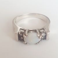 Vintage-Opal-Ring silber Ring 925 Gr.17,3 mm
