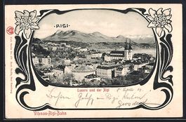AK Luzern, Gesamtansicht mit Rigi, 1901
