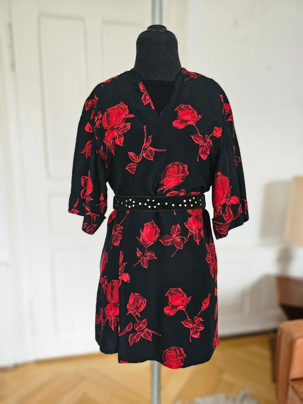 Camicette: Vintage Bluse Kimono Rosenmuster, Grösse 38 – Usato da Ried-Brig venduto da Zzyzx 3