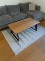 Sofatisch beistell tisch eiche massivholz mit metallbeinen