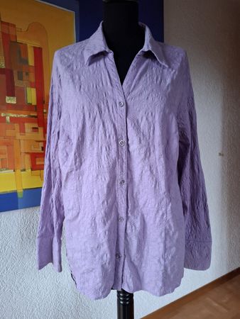 Bluse Gr. 46 –damen XXL Flieder Lila, Strukturmuster nr 44