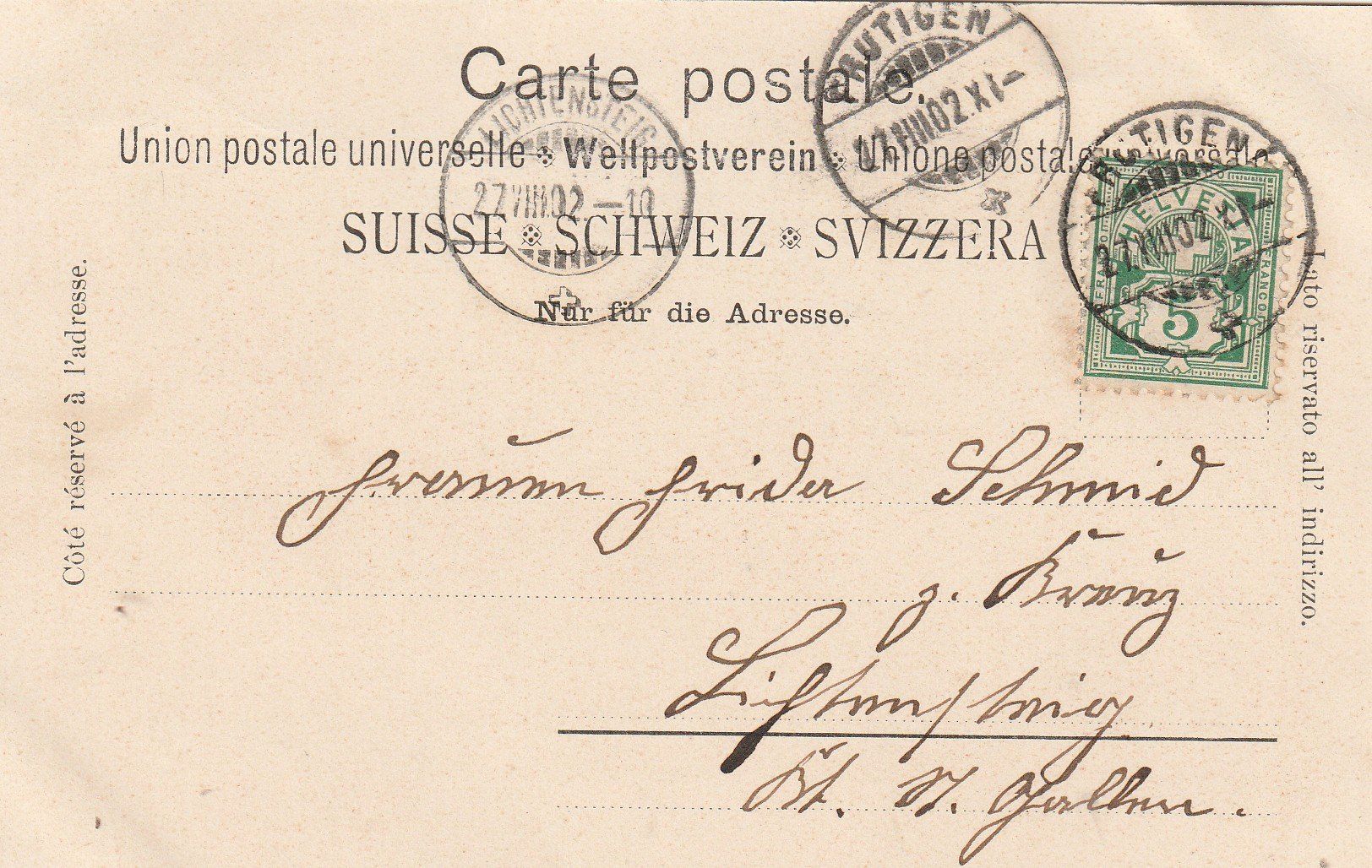 Cartoline postali: AK  Kandersteg  Litho 1902 – Usato da Rupperswil venduto da Ema10 1