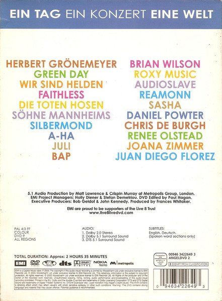 Tutti i DVDs: Various – Live 8 Berlin - Vergriffen! – Usato da Brittnau venduto da Zibu 1